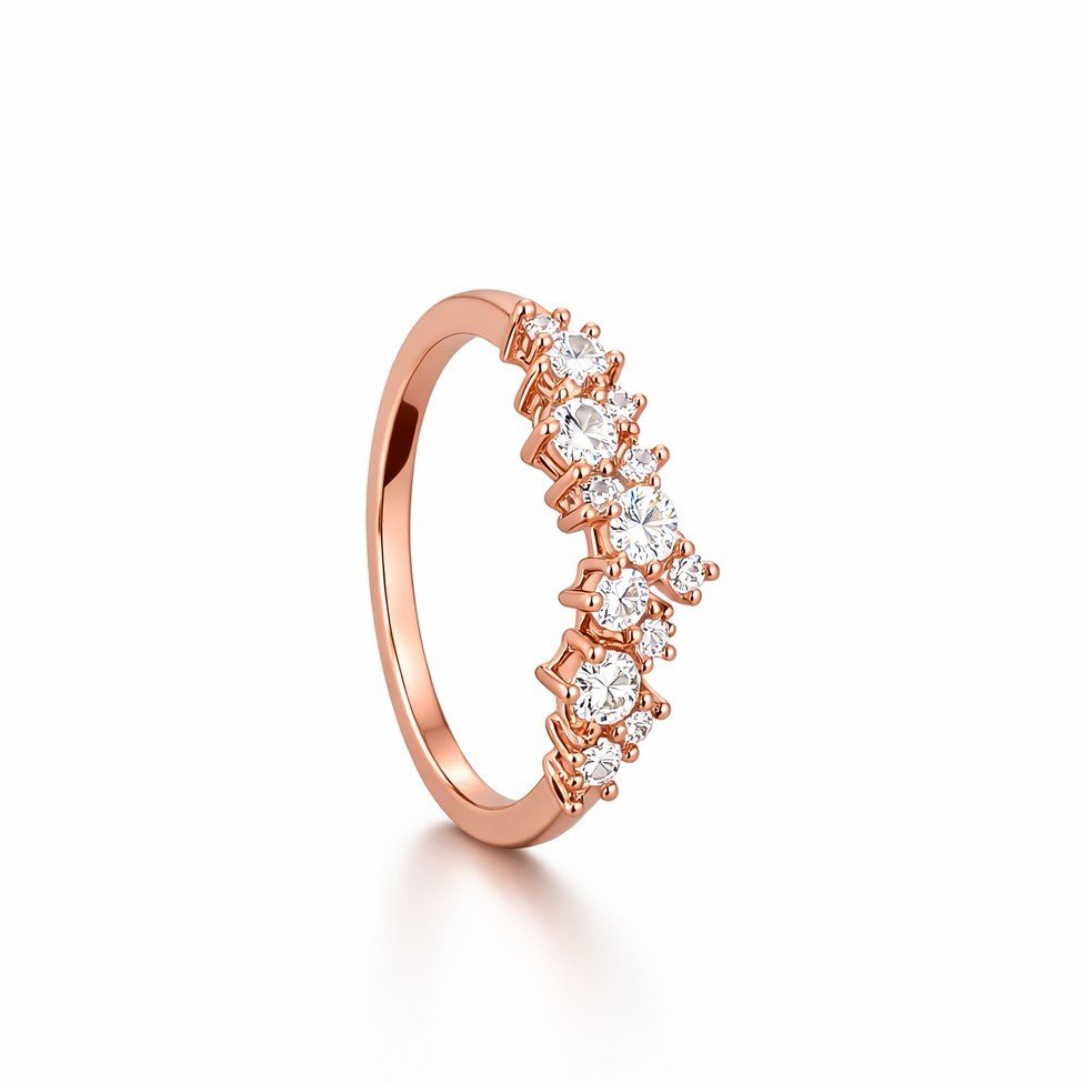 Bague pierres asymétriques sertie Astra